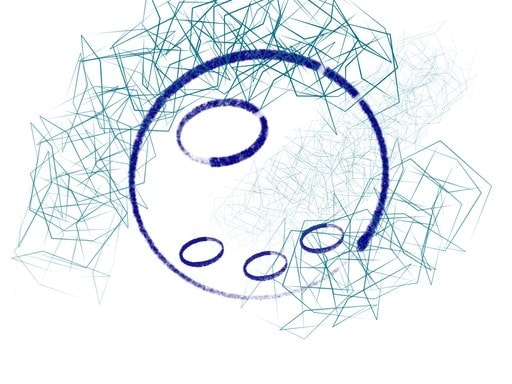 Mitochondrien und Zellen künstlerisch dargestellt